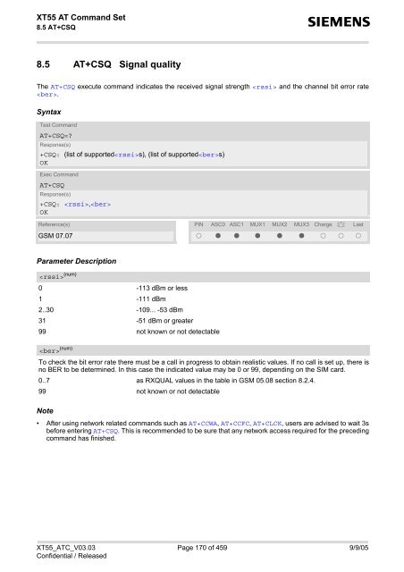 XT55 AT Command Set - Wireless Data Modules