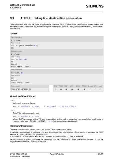 XT55 AT Command Set - Wireless Data Modules