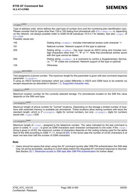 XT55 AT Command Set - Wireless Data Modules