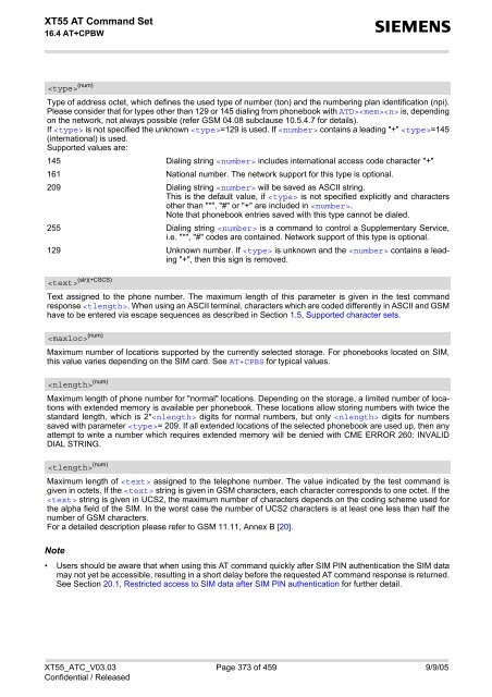 XT55 AT Command Set - Wireless Data Modules