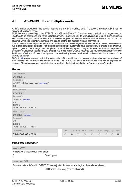 XT55 AT Command Set - Wireless Data Modules