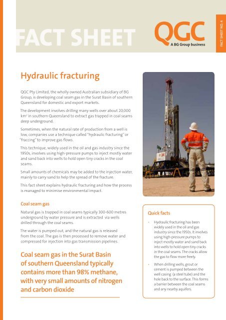 Hydraulic fracturing - QGC