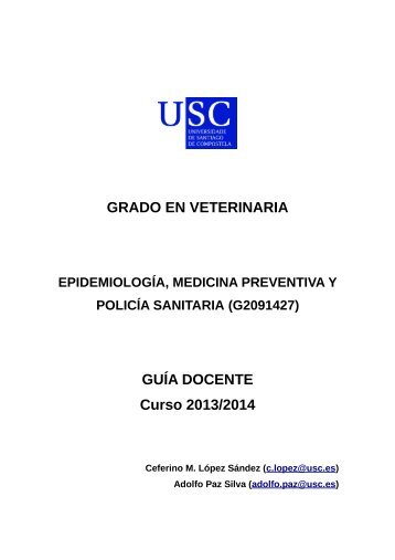 GRADO EN VETERINARIA GUÃA DOCENTE Curso 2013/2014