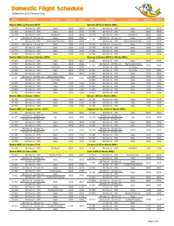 Domestic Flight Schedule (020514)