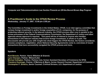 A Practitioner's Guide to the CFIUS Review Process - Wiltshire ...