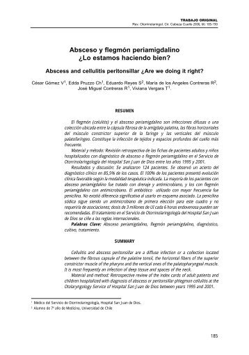 Absceso y flegmÃ³n periamigdalino Â¿Lo estamos haciendo bien?