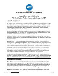 (ADA) Request Form (PDF) - ASE