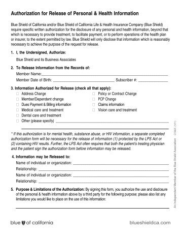 C15625_1-10 PHI Release Authorization Form - Blue Shield of ...