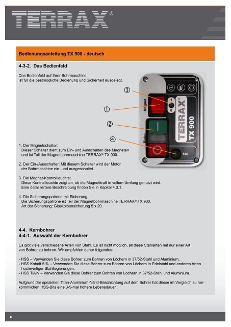 Bedienungsanleitung TX 900 Operating instructions TX ... - Agentools