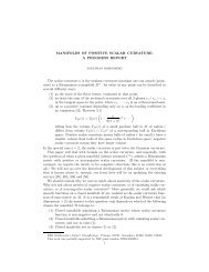 Manifolds of positive scalar curvature - Math Department - University ...