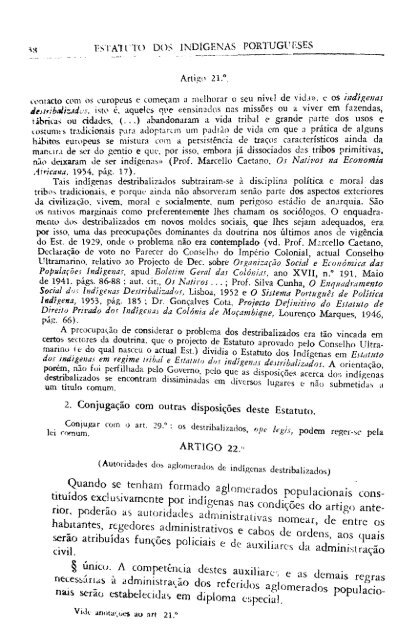 Ferreira, JosÃ© Carlos Ney, Estatuto dos IndÃ­genas Portugueses da ...