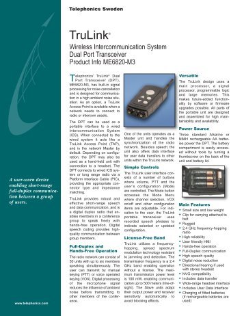 TruLink ME6820-M3 Dual Port Transceiver Datasheet