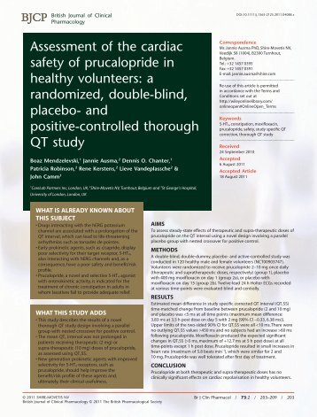 Assessment of the cardiac safety of prucalopride in healthy ...