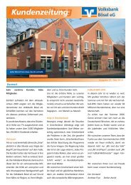 Ausgabe Nr. 15 Mai 2010 - Volksbank BÃ¶sel eG