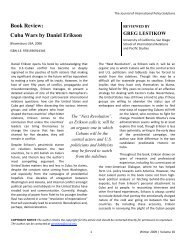 Cuba Wars by Daniel Erikson - School of International Relations and ...