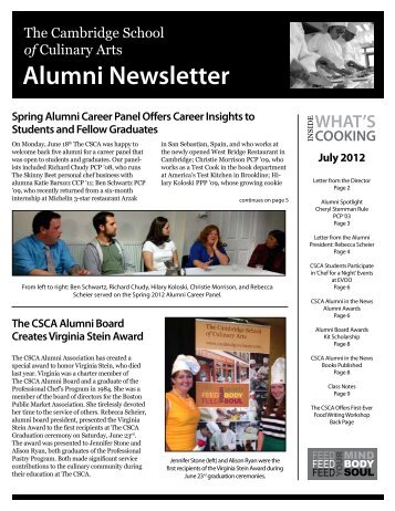 Alumni Newsletter - The Cambridge School of Culinary Arts