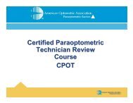 Certified Paraoptometric Technician Review Course CPOT - Idaho ...