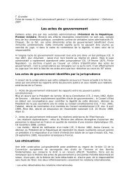 Les actes de gouvernement