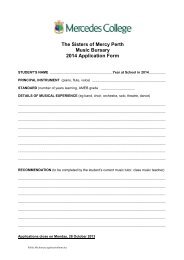 Sisters of Mercy Music Bursary Application Form