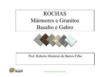 ROCHAS MÃ¡rmores e Granitos Basalto e Gabro - faculdade inap