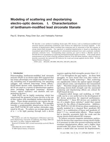 Modeling of scattering and depolarizing electro-optic ... - CiteSeerX