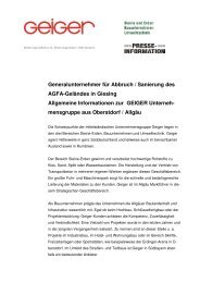 Information über Geiger Unternehmensgruppe