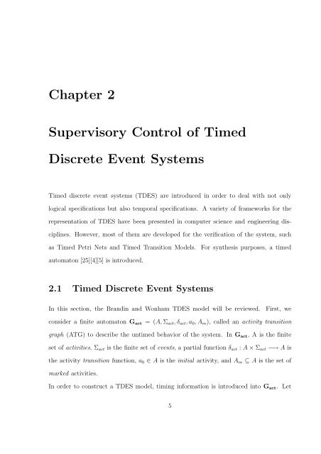 State Based Control of Timed Discrete Event Systems using Binary ...