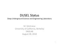 DUSEL Status Deep Underground Science and ... - snolab