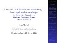 Teil 2 Laserphysik - Skript aktualisiert 24.1.2011 - Mitarbeiter ...