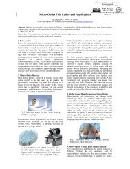 Micro-Optics Fabrication and Applications - SUSS MicroOptics