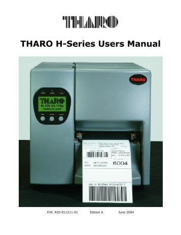 H-Series User Manual - Tharo Systems, Inc.