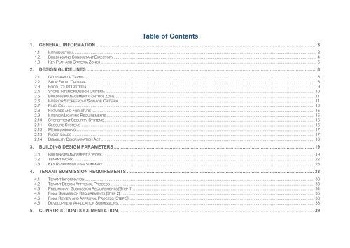 RETAIL TENANT DESIGN CRITERIA MANUAL - Brookfield Properties