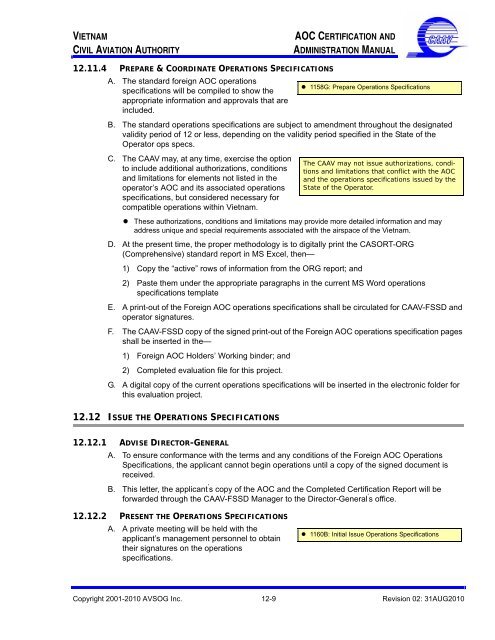 Chapter 12 Approval of Foreign AOC Holders