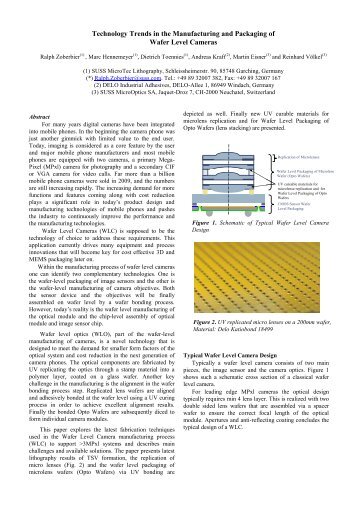 CMOS Sensor Wafer - SUSS MicroOptics