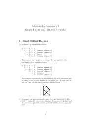 Solutions for Homework 1 Graph Theory and Complex Networks