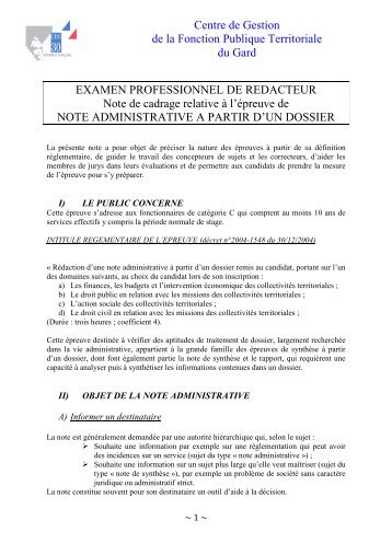 Note administrative - EP R cadrage - CDG Gard