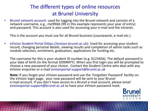 Brunel University Computer Centre - Connect Portal - Brunel ...