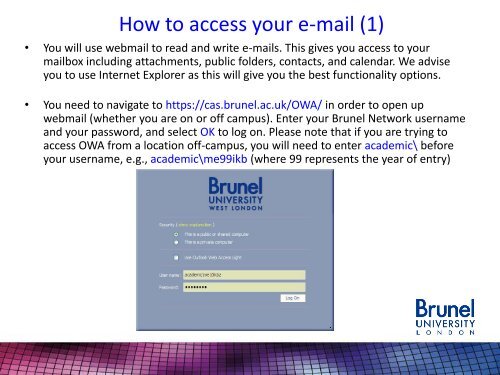 Brunel University Computer Centre - Connect Portal - Brunel ...
