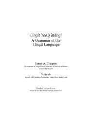 LingÃ­t Yoo XÌ±Ê¼atÃ¡ngi: A Grammar of the Tlingit Language