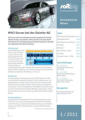 MVCI Server bei der Daimler AG - Softing Automotive Electronics ...