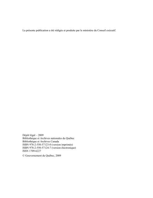 Rapport annuel de gestion 2008-2009 du ... - Conseil exÃ©cutif