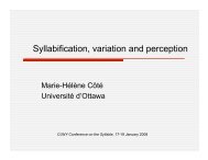 Syllabification, variation and perception - CUNY Phonology Forum