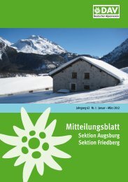 Mitteilungsblatt 2012/1 (PDF, 6,7 MB) - Alpenverein Augsburg