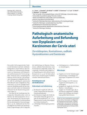 Pathologisch-anatomische Aufarbeitung und Befundung von ...