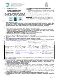 Fiche technique NumÃ©ration cellulaire - CSCQ