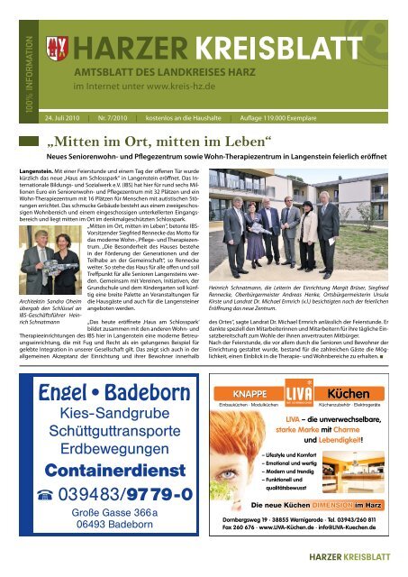 amtsblatt des landkreises harz - Imkerverein Harzgerode