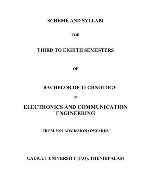 ELECTRONICS AND COMMUNICATION ENGINEERING