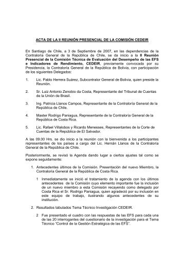 Acta de la Segunda Reunión - olacefs