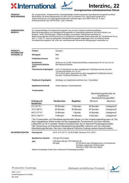 Interzinc® 22 - H & S Beschichtungssysteme