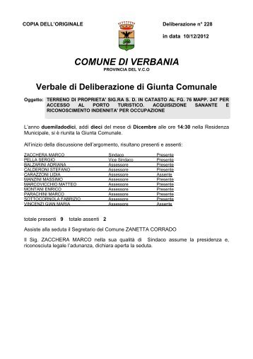 228 - terreno di proprieta - Comune di Verbania